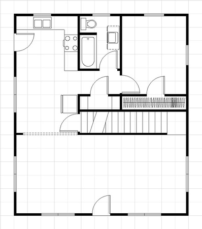 First Floor Plan - Grid equals 2 feet